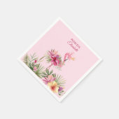 Serviette En Papier Flamant rose rose adorable (Coin)
