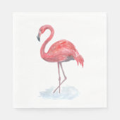 Serviette En Papier Flamant rose rose, aquarelle. (Devant)