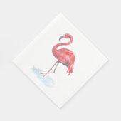 Serviette En Papier Flamant rose rose, aquarelle. (Coin)
