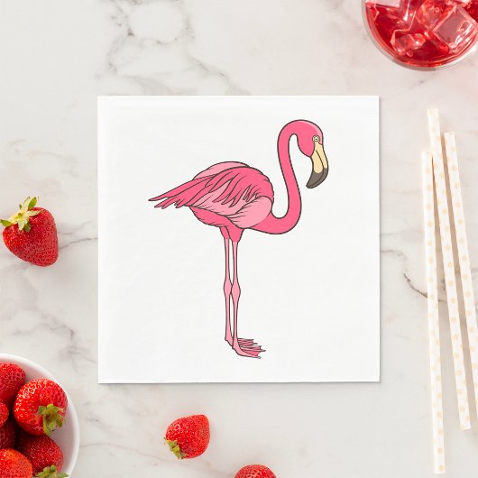 Serviette En Papier Flamant rose Rose Aux Jambes Longues
