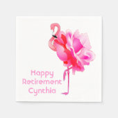 Serviette En Papier Flamant rose Rose Custom Happy Retraite Party (Devant)