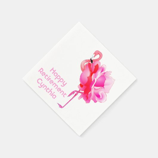 Serviette En Papier Flamant rose Rose Custom Happy Retraite Party (Coin)