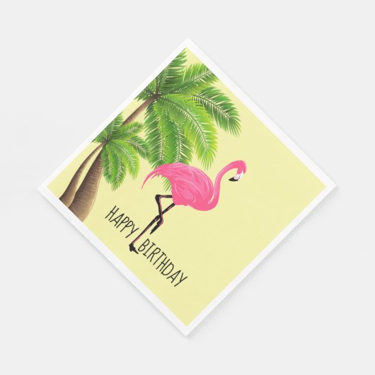 Serviette En Papier Flamant rose rose et palmiers papierPapier serviet (Coin)