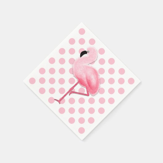Serviette En Papier Flamant rose rose et serviettes Polka Dot (Coin)