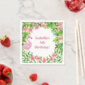 Serviette En Papier Flamant rose rose Filles tropicales fête d'anniver (En situation)