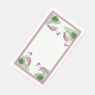 Serviette En Papier Flamant rose rose Flamants roses Monstera Palm