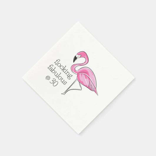 Serviette En Papier Flamant rose rose flocage fabuleux à trente (Coin)