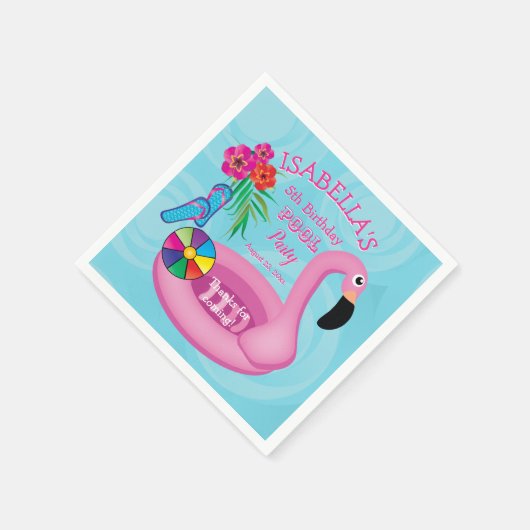 Serviette En Papier Flamant rose Rose Floral 5e anniversaire Pool Part (Coin)