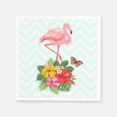 Serviette En Papier Flamant rose rose & Hibiscus Tropical Fancy (Devant)