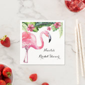 Serviette En Papier Flamant rose rose & Hibiscus Tropical Summer Party (En situation)