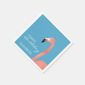 Serviette En Papier Flamant rose rose Joyeux Anniversaire Nom personna (Coin)