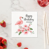 Serviette En Papier Flamant rose rose Orchidée rose Flora Anniversaire (En situation)