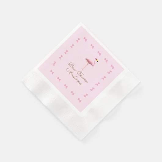 Serviette En Papier Flamant rose rose personnalisé Thème (Coin)