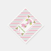 Serviette En Papier Flamant rose rose Sucres de canne Santa Hat et Hol (Coin)