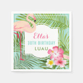 Serviette En Papier Flamant rose rose tropical 30e anniversaire Luau (Devant)