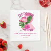 Serviette En Papier Flamant rose rose tropical Cancer du sein Collecte (En situation)