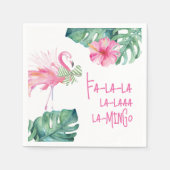 Serviette En Papier Flamant rose rose tropical Noël (Devant)