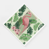 Serviette En Papier Flamant rose rose Vert Feuilles Lily (Coin)