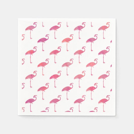 Serviette En Papier Flamant rose rose violet Aquarelle Flamants roses (Devant)