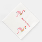 Serviette En Papier Flamant rose Santa Hat Joyeux Noël (Coin)