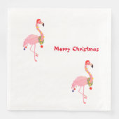 Serviette En Papier Flamant rose Santa Hat Joyeux Noël (Devant)