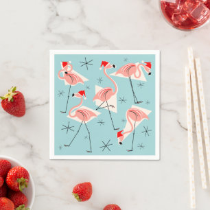 Serviette En Papier Flamant rose Santas Papier bleu serviette