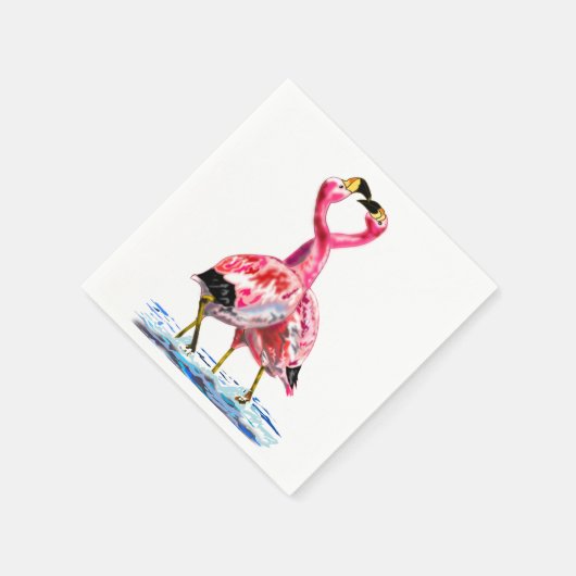 Serviette En Papier Flamant rose Tango - Amour (Coin)