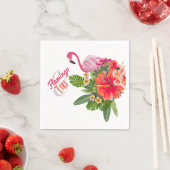 Serviette En Papier Flamant rose & Tiki Cocktail Serviettes (En situation)