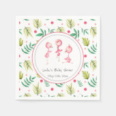 Serviette En Papier Flamant rose Tropical Cute Baby shower personnalis (Devant)