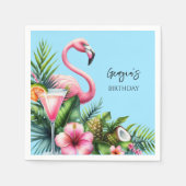 Serviette En Papier Flamant rose tropical fête d'anniversaire (Devant)