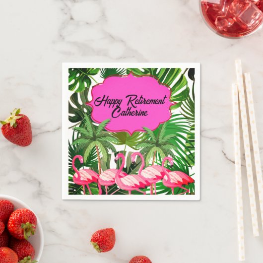 Serviette En Papier Flamant rose Tropical Jungle Custom Retirement Par (En situation)