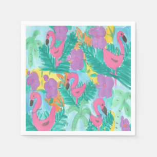 Serviette En Papier Flamant rose Tropical Jungle Imprimer