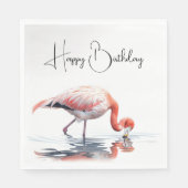 Serviette En Papier Flamant rose tropical pour fête d'anniversaire (Devant)