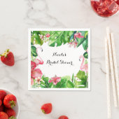 Serviette En Papier Flamant rose Tropiques Été Anniversaire Fête Éléga (En situation)