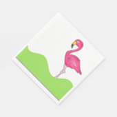 Serviette En Papier Flamant rose vert tropicale rose Oiseau Imprimé se (Coin)