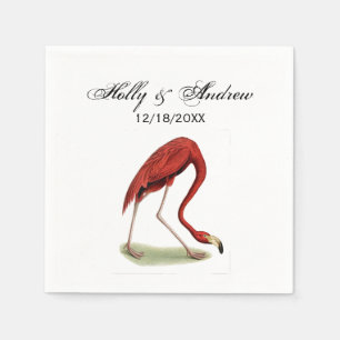 Serviette En Papier Flamant Rose Vintage #1