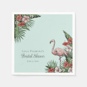 Serviette En Papier Flamant Tropical Moderne (Devant)