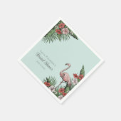 Serviette En Papier Flamant Tropical Moderne (Coin)