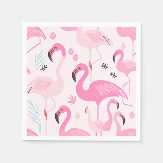Serviette En Papier Flamants roses (Devant)