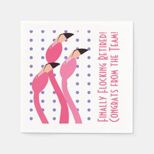 Serviette En Papier Flamants roses amusants Finalement Flocking Retrai (Devant)