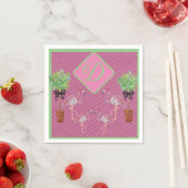 Serviette En Papier Flamants roses Flamant rose rose Palm Terra Cotta (En situation)