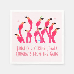 Serviette En Papier Flamants roses légaux enfin en troupe pour un 21e