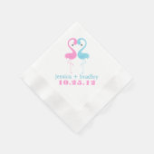 Serviette En Papier Flamants roses rose et bleu Plage Mariage (Coin)