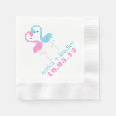 Serviette En Papier Flamants roses rose et bleu Plage Mariage (Devant)
