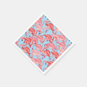 Serviette En Papier Flamants roses Roses Clairs Sur Bleu (Coin)