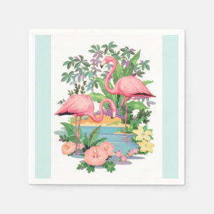 Serviette En Papier Flamants roses roses dans les serviettes de papier