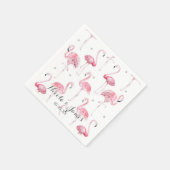 Serviette En Papier Flamants roses roses Gris Pois Chic Motif Party (Coin)