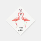 Serviette En Papier Flamants roses tropical mariage (Coin)