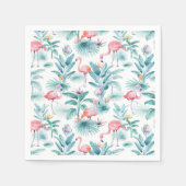 Serviette En Papier Flamants roses tropicaux feuille motif (Devant)