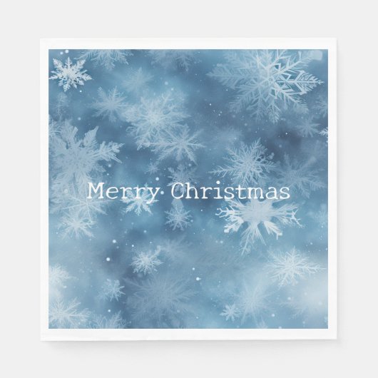 Serviette En Papier Flambeaux blancs d'hiver Noël (Devant)